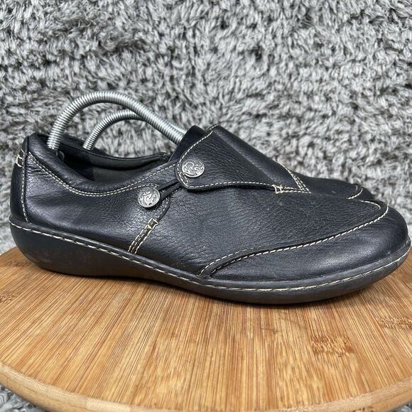 Clarks Ashland Lane Q Slip On Loafers Flats Leather Shoes Women's 11 - Picture 1 of 9